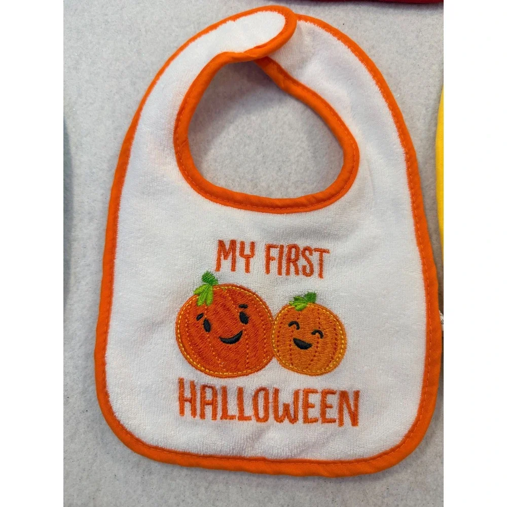 Set of 7 My First Holiday Baby Bibs Christmas Halloween Easter Birthday Unisex